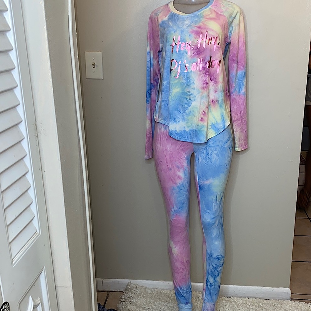Uk 2 LA Two Piece Set Long Sleeve Shirt & Pants Size Small
